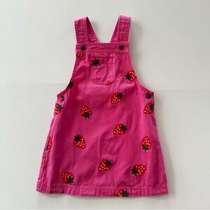 Isaac Mizrahi Girls 5 Pink Strawberry Jumper Dress